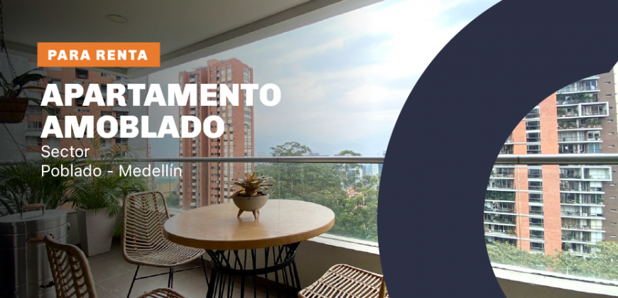 Apartamento en el sector de El Poblado en la ciudad de Medellín con vista a la ciudad