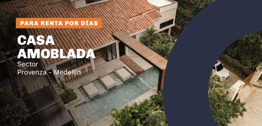 Casa amoblada para renta por días ubicada en el sector de Provenza en Medellín