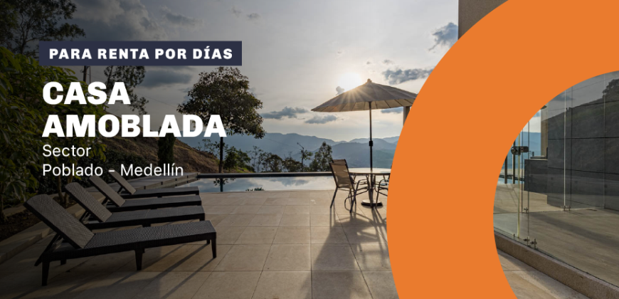 Casa amoblado para renta por días ubicada en el Poblado en Medellín