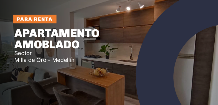 Apartamento disponible para la renta ubicado en el sector de Milla de Oro en Medellín