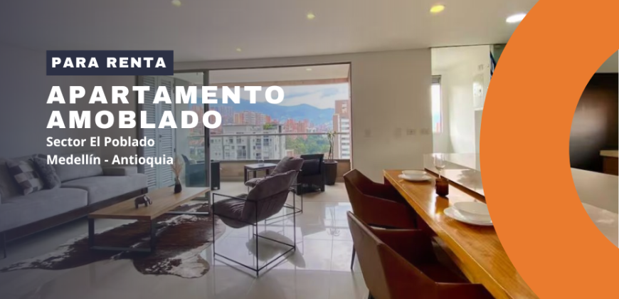Apartamento para la renta en Medellín, barrio El Poblado en Antioquia